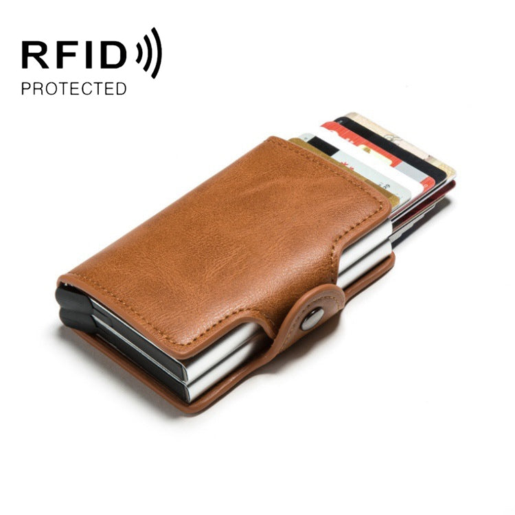 Automatic Pop-up Card Holder Metal Card Box RFID Credit Card Bank Card Box Wallet, GS-AL003 Red, GS-AL003 Blue, GS-AL003  Black, GS-AL003 Coffee, GS-AL003 Brown