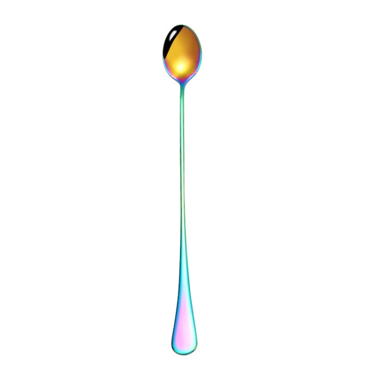 304 Stainless Steel Long Handle Thickened Pointed Spoon Coffee Ice Drink Mixing Spoon, Stainless Steel Color, Titanium Gold, Rose Gold, Colorful, Titanium Black