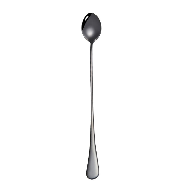 304 Stainless Steel Long Handle Thickened Pointed Spoon Coffee Ice Drink Mixing Spoon, Stainless Steel Color, Titanium Gold, Rose Gold, Colorful, Titanium Black