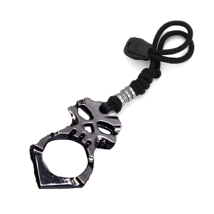Rose Thorn Single Finger Buckle Self-defense Broken Window Keychain, Skull(Silver), Skull(Black), Skull(Gold)