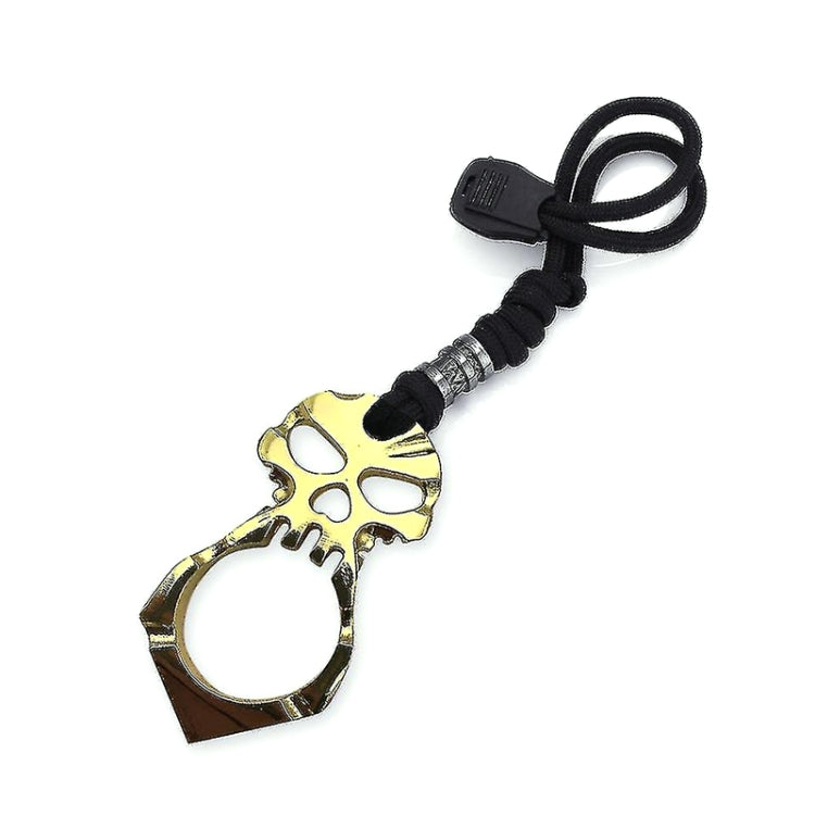 Rose Thorn Single Finger Buckle Self-defense Broken Window Keychain, Skull(Silver), Skull(Black), Skull(Gold)