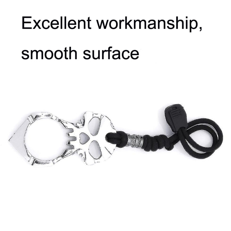Rose Thorn Single Finger Buckle Self-defense Broken Window Keychain, Skull(Silver), Skull(Black), Skull(Gold)