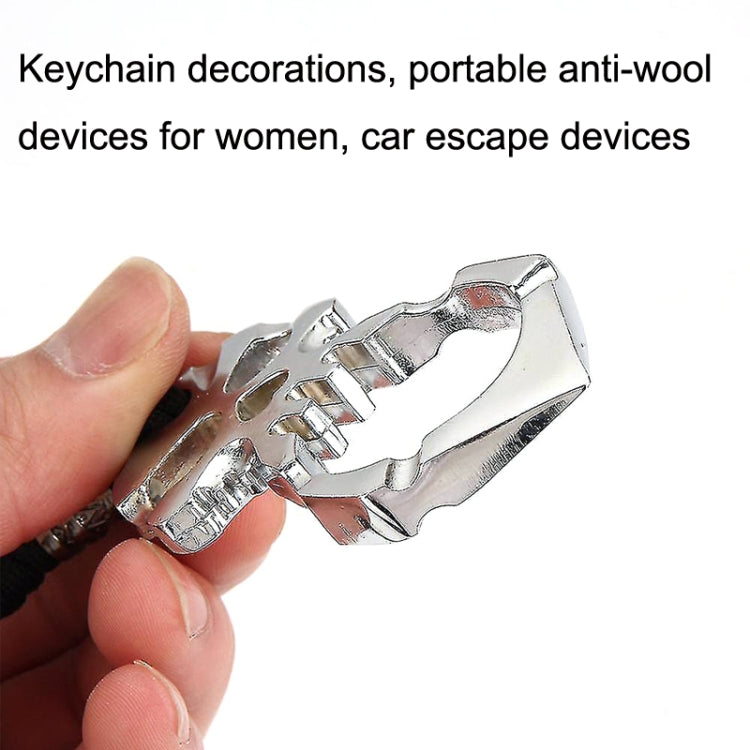 Rose Thorn Single Finger Buckle Self-defense Broken Window Keychain, Skull(Silver), Skull(Black), Skull(Gold)