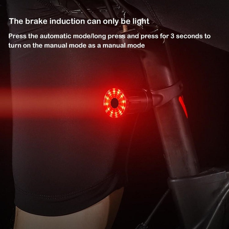 WEST BIKING Bicycle USB Charging Smart Brake Sensor Warning Tail Light, Cushion, Sit Tube