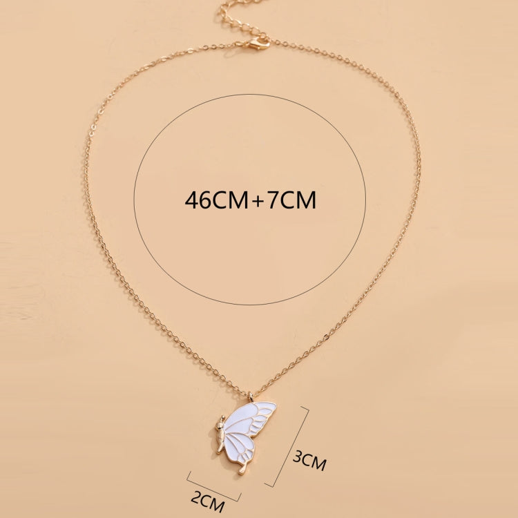 Sisters Mother and Daughter Alloy Drip Oil Butterfly Necklace Clavicle Chain
