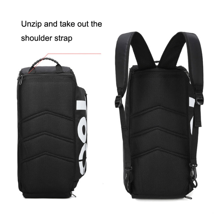 Wet and Dry Separation Fitness Backpack Swimming Taekwondo Waterproof Travel Bag, Red, Black Bottom White Word, Black Bottom Yellow Word, Simple Black Bottom Blue Word, Blue