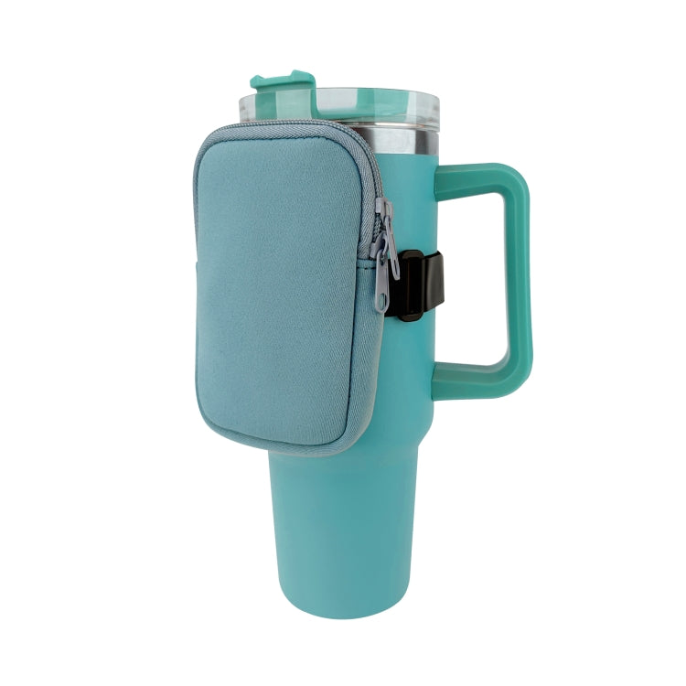 Water Cup Sided Storage Pockets With Zipper Fit For 40Oz Tumbler, Single Pocket