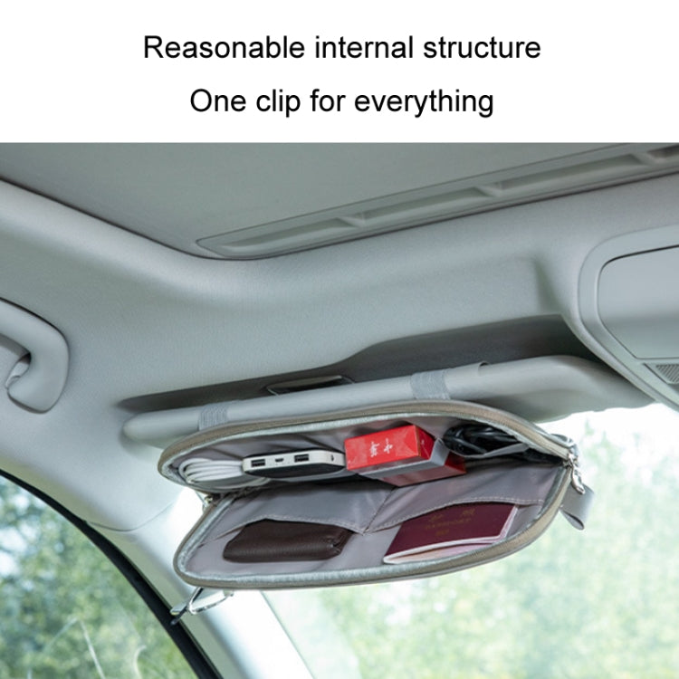 Car Driver License Storage Bag Sun Visor Sunglasses Card Holder, Beige, Gray, Black, Brown