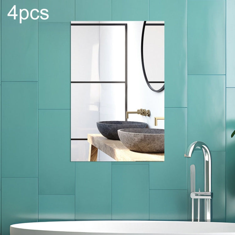 4pcs Right Angle Models Rectangle Acrylic Mirror Stereo Wall Stickers, 15cm x 10cm, 20cm x 13cm, 30cm x  20cm, 42cm x 27cm