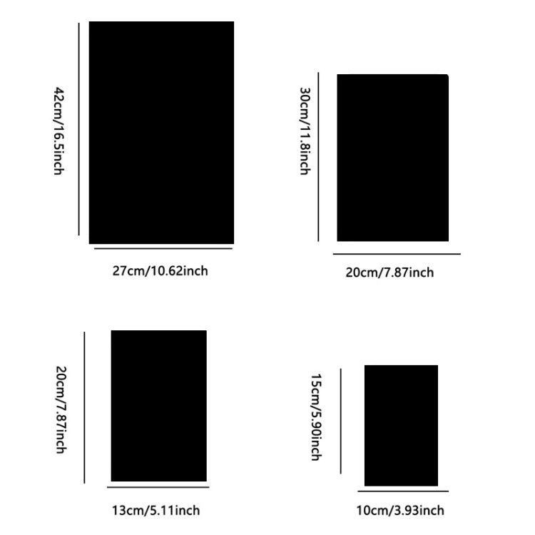 4pcs Right Angle Models Rectangle Acrylic Mirror Stereo Wall Stickers, 15cm x 10cm, 20cm x 13cm, 30cm x  20cm, 42cm x 27cm