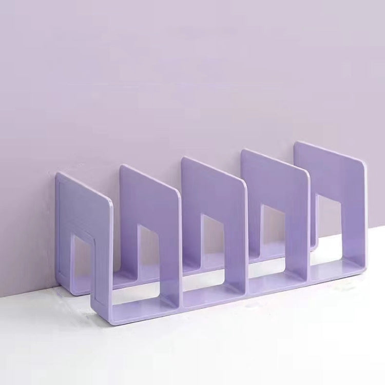 Acrylic Desktop Bookend Book Storage Rack Office Stationery Bookshelf, Regular Transparent, Thicken Transparent With Groove, Thicken Green, Thicken Purple