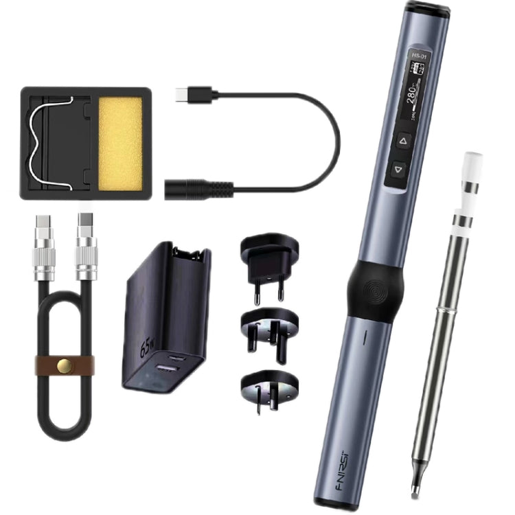 FNIRSI 4pcs/ Set Mini Soldering Station Digital Display Constant Temperature Smart Soldering Iron, Blue Standard BC2, Black Standard BC2, Blue Standard 6 Heads, Black Standard 6 Heads, Blue BC2 with Power Supply, Black BC2 with Power Supply            ...