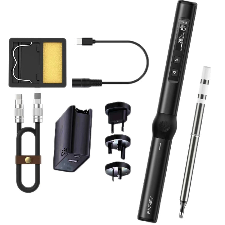 FNIRSI 4pcs/ Set Mini Soldering Station Digital Display Constant Temperature Smart Soldering Iron, Blue Standard BC2, Black Standard BC2, Blue Standard 6 Heads, Black Standard 6 Heads, Blue BC2 with Power Supply, Black BC2 with Power Supply            ...