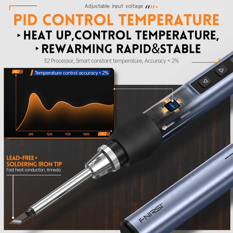 FNIRSI 4pcs/ Set Mini Soldering Station Digital Display Constant Temperature Smart Soldering Iron, Blue Standard BC2, Black Standard BC2, Blue Standard 6 Heads, Black Standard 6 Heads, Blue BC2 with Power Supply, Black BC2 with Power Supply            ...