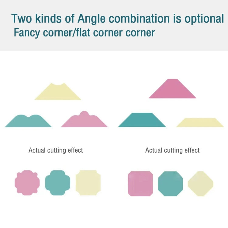 3 In 1 Fancy Corner Cutter Multi-angle Corner Cutter Chamfering Embosser, Flat Corner (Pink), Beauty Corner (Purple), Round Corner (Green), Round Corner (Blue)