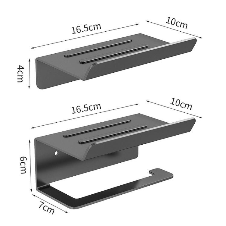 Stainless Steel Bathroom Roll Paper Holder No-Punch Cell Phone Storage Shelf, Phone Rack (White), Paper Rack (White）, Phone Rack (Black), Paper Rack (Black), Phone Rack (Gray), Paper Rack (Gray)