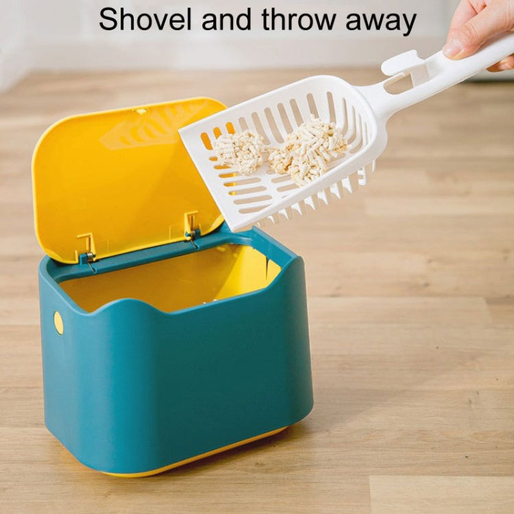 Push Type Desktop Wastebasket Small Odor-Isolating Pet Litter Pan, 17.8 x 13 x 13.5cm