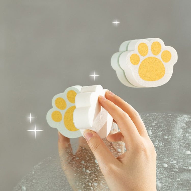 Bathroom Glass Mirror Stain Removal Watermark Sponge Rub Faucet Descaling Cleaning Tool, Yellow, Pink