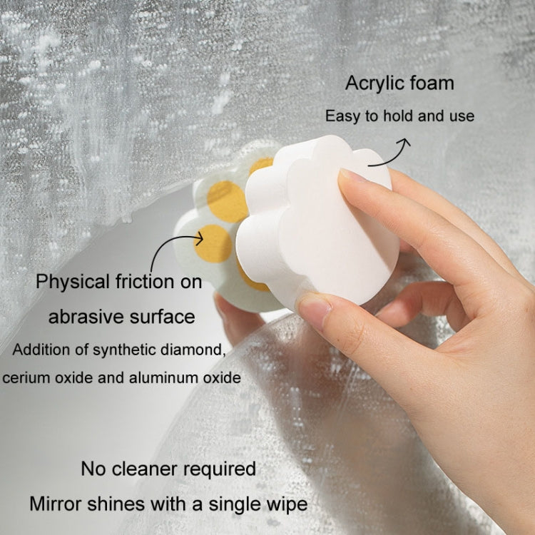 Bathroom Glass Mirror Stain Removal Watermark Sponge Rub Faucet Descaling Cleaning Tool, Yellow, Pink