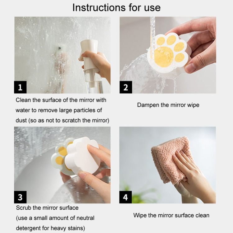 Bathroom Glass Mirror Stain Removal Watermark Sponge Rub Faucet Descaling Cleaning Tool, Yellow, Pink
