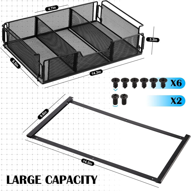 Under Desk Drawer Storage Organizer Desk Hidden Tray for Office Home, Hidden Tray