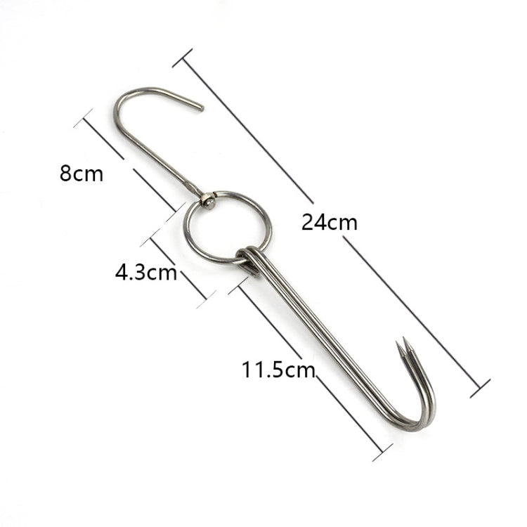 Stainless Steel Double Ring Duck Cooker Hanger Outdoor Barbecue Hanging Hook Stand, 3 Centi Small Ring 23cm, 3 Centi Small Wax Ring 24.5cm, 3 Centi Large Wax Ring 33cm, 3 Centi Medium Wax Ring 29cm, 4 Centi  Steel Thick Short 24cm                      ...