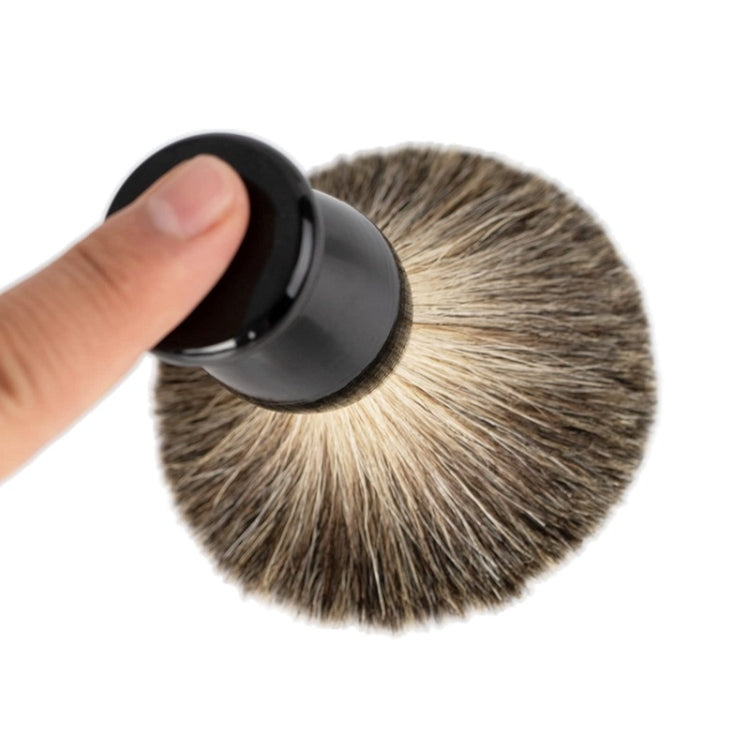 3pcs /Set Men Foam Manual Wooden Handle Beard Brush Set, Nylon Wool Black, Nylon Wool Silver, Badger Hair Silver, Badger Hair Black