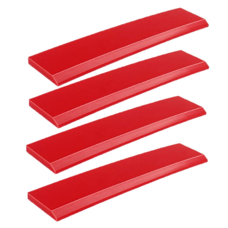 4pcs Car Cleaning Glass Water Film Soft Rubber Scraper, Short Red, Long Red, Short  Orange, Long Orange