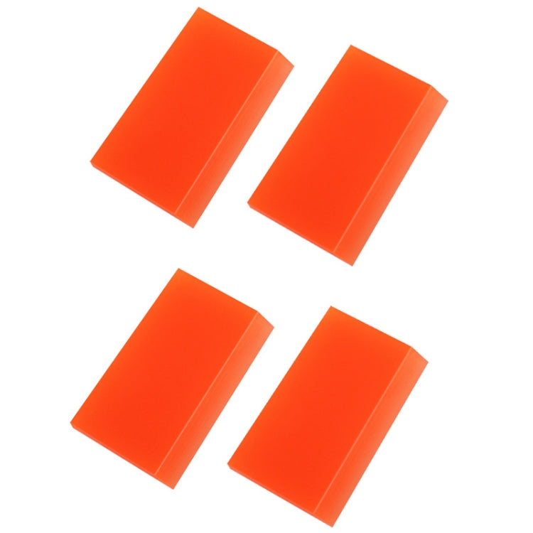 4pcs Car Cleaning Glass Water Film Soft Rubber Scraper, Short Red, Long Red, Short  Orange, Long Orange
