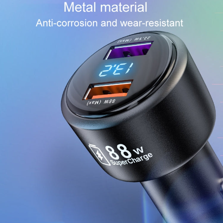 Vehicle Mini Fast Charging Charger Car One To Two Cigarette Lighter, 88W