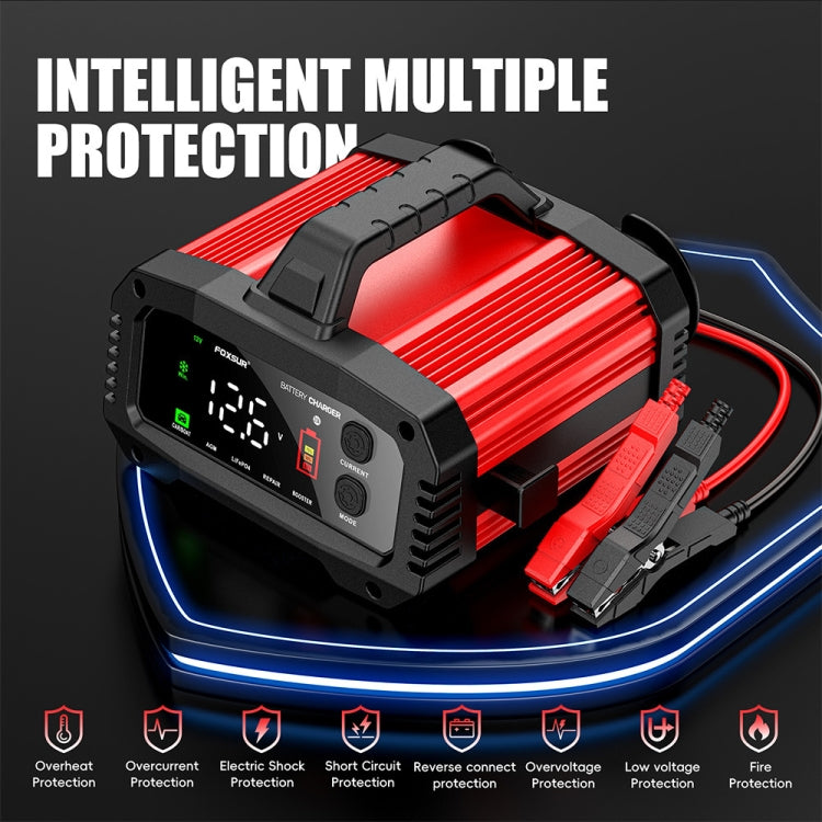 FOXSUR 25A 12V/24V Portable High-Power Car Ship Motorcycle Charger, US Plug, EU Plug, UK Plug, AU Plug, JP Plug