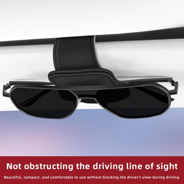Car Eyeglasses Clip Car Leather Magnetic Closure Sunglasses Storage Bag