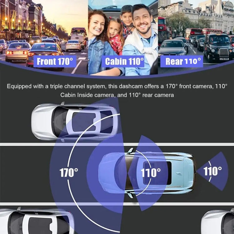WIFI 3 Lens 1080P Night Vision Video Driving Recorder