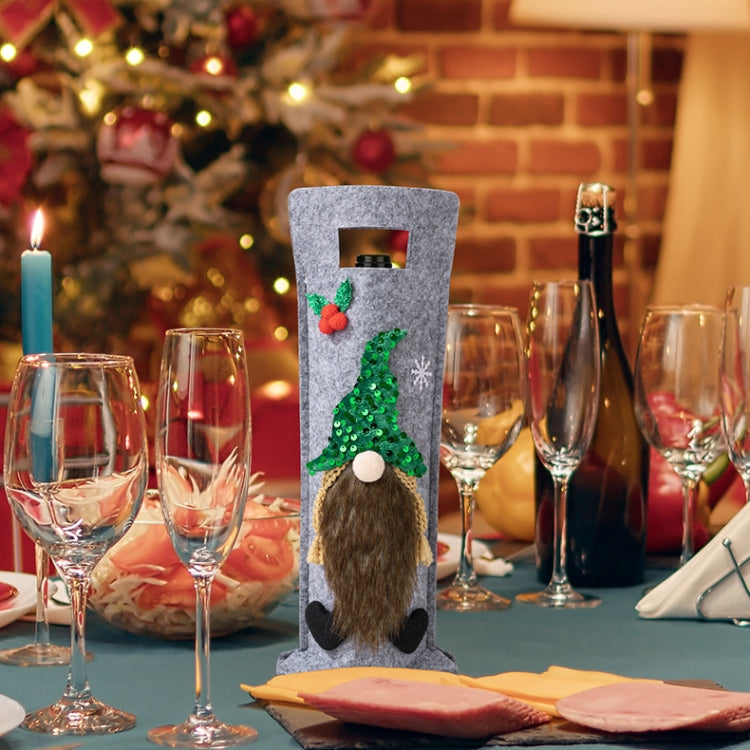 Christmas Cartoon Wine Bottle Cover Holiday Party Decoration Gift Bag, Red, Green, Pink, Black