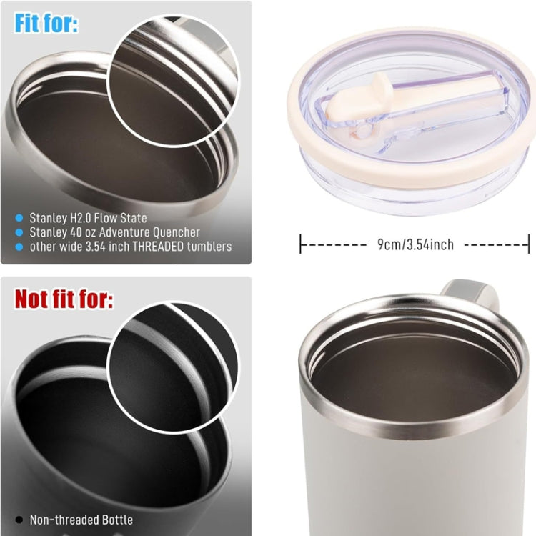 For Stanley 40oz Adventure Quencher Transparent Straw Lid Replacement Parts, Rose Red, 4pcs /Set White