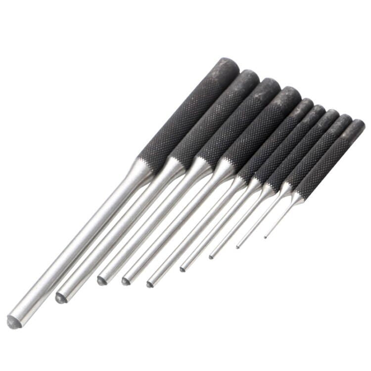 9-in-1 Heavy Duty Roll Pin Punch Set Round Punch Removal Tools, Canvas Packaging, with Hammer