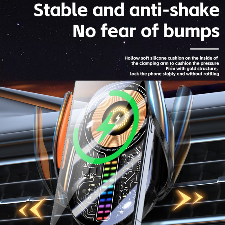 15W Car Sound Pickup Atmosphere Light Wireless Mobile Phone Charging Stand
