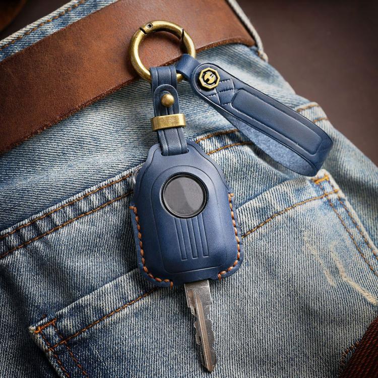 Hallmo For Peugeot Django 150 Motorcycle Natural Cowhide Key Protective Cover