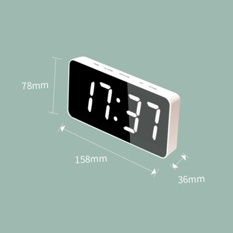 LED Mirror Digital Clock with Type-C Charging Port & 18650 Battery Compartment (Battery Not Included), White Shell White Light, Black Shell White Light, Black Shell Blue Light, White Shell Blue Light