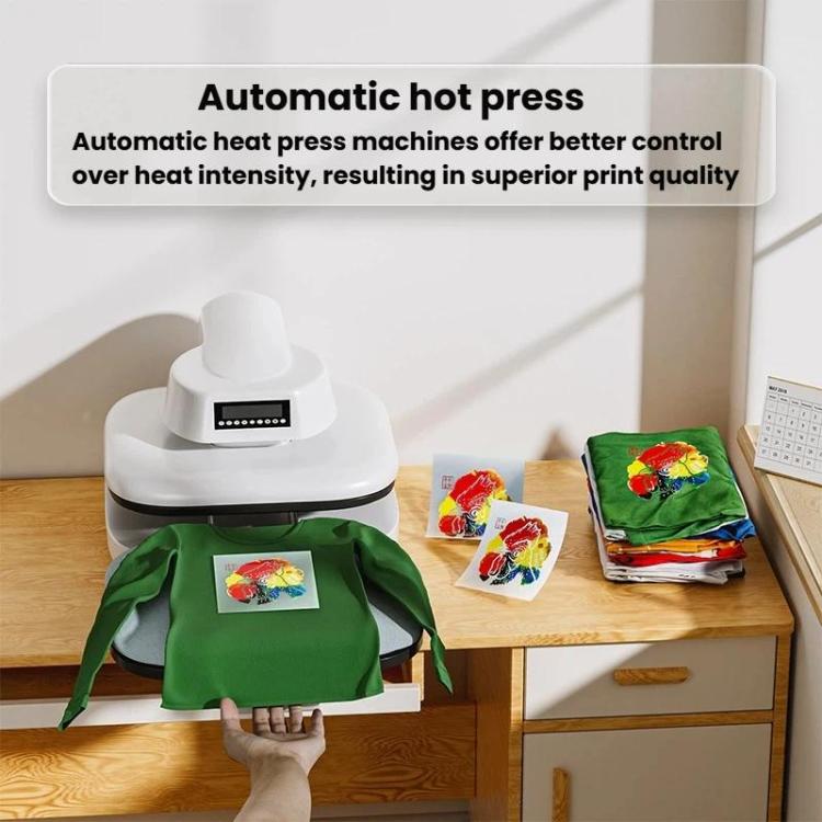 FCOLOR HTP-E38 Fully Automatic Electric Heat Press Machine 38x38cm T-Shirt Printer With Retractable Heat Press, EU Plug, US Plug, UK Plug
