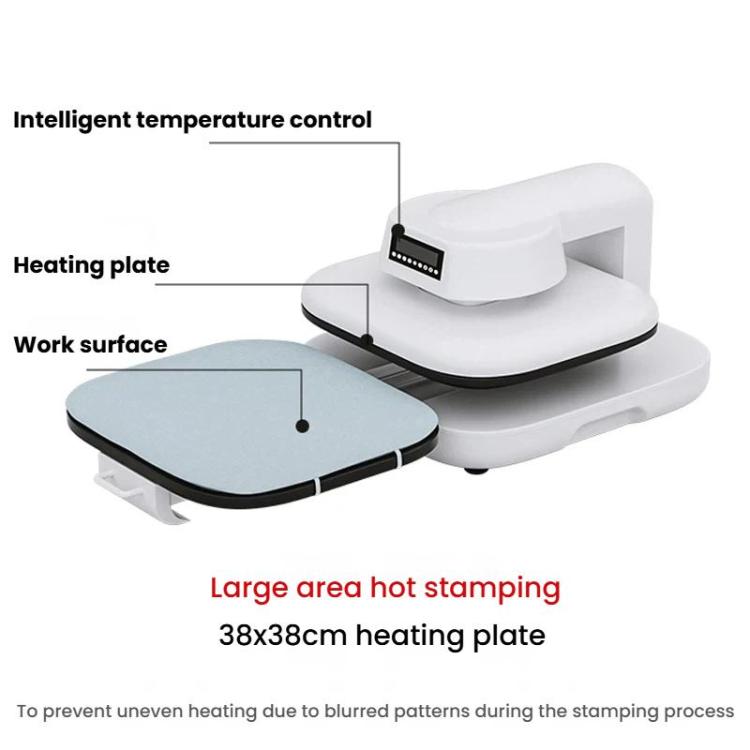 FCOLOR HTP-E38 Fully Automatic Electric Heat Press Machine 38x38cm T-Shirt Printer With Retractable Heat Press, EU Plug, US Plug, UK Plug