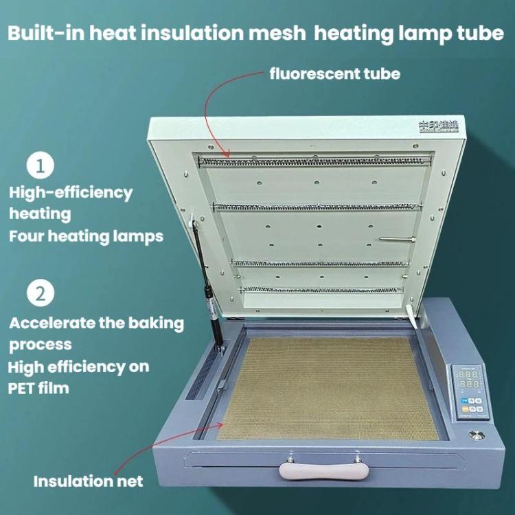 ZHONGYINJIAJIE A3+ DTF White Ink Hot Melt Powder Rapid Heating Drying PET Transfer Film Oven, EU Plug, US Plug, UK Plug