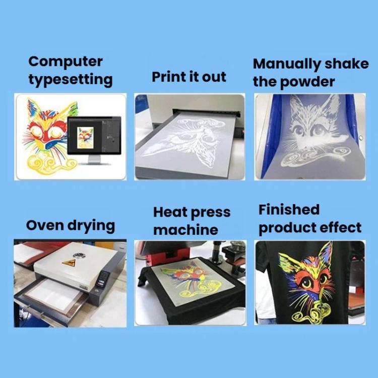 ZHONGYINJIAJIE A3+ DTF White Ink Hot Melt Powder Rapid Heating Drying PET Transfer Film Oven, EU Plug, US Plug, UK Plug
