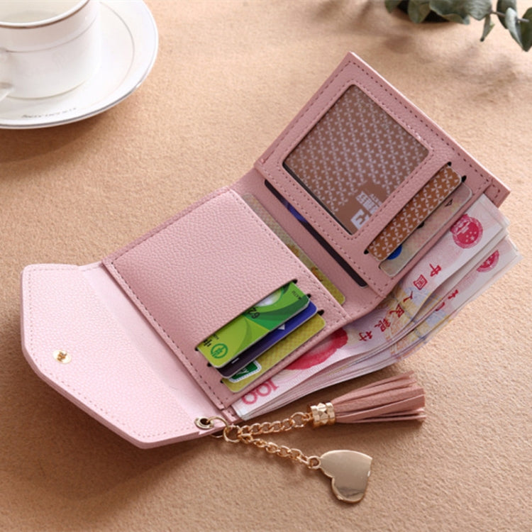 Women Wallet Fringed Pendant Litchi Texture Wallet Card Pack Coin Purse