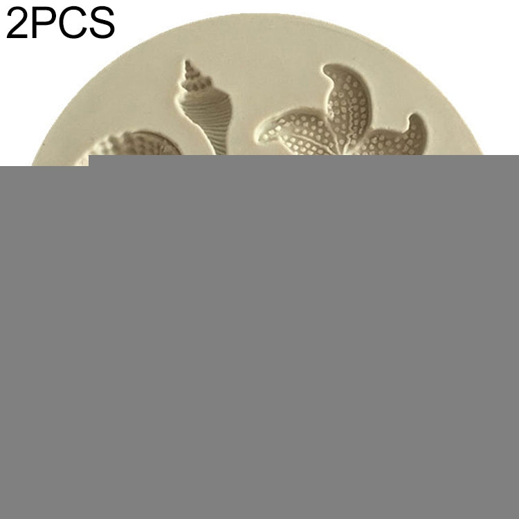 2 PCS  Marine Element Mould Sea Star Conch Shell Model Silicone Cake Fondant Tool, Cake Fondant Tool