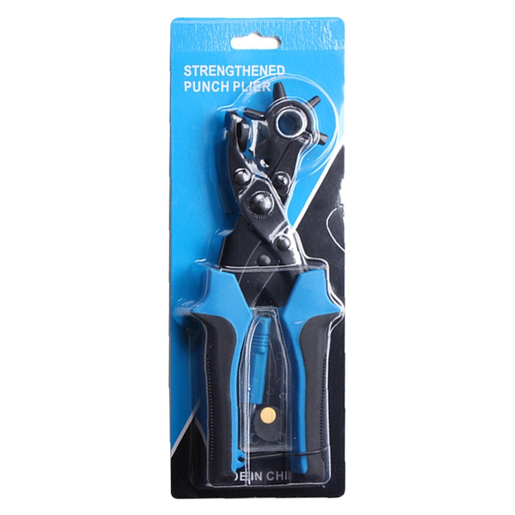 Multifunctional Belt Hole Puncher with 6 Holes Leather Hole Punch for Leather Belts Cards Paper Fabric, Red, Blue