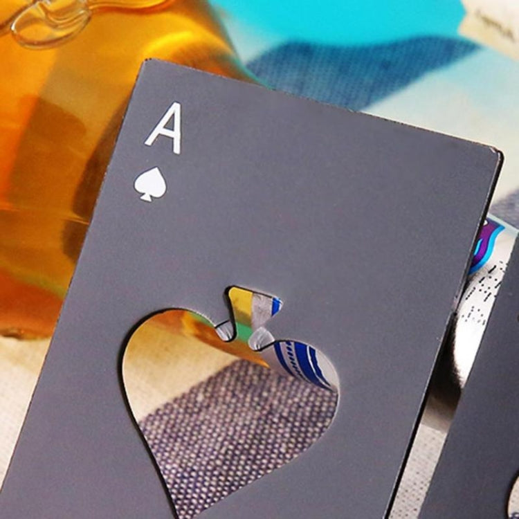 2 PCS Stainless Steel Bottle Beer Opener Poker Playing Card Spades Soda Bottle Cap Opener