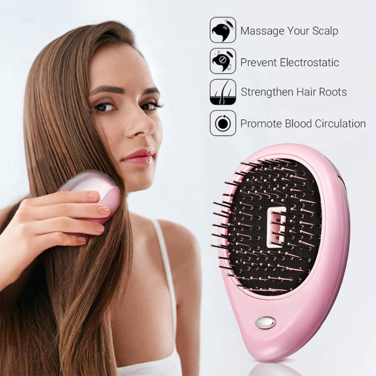 Portable Electric Hair Ionic Brush Hair Straightener Brush Negative Ion Comb Anti-static Massage Mini Straight Hair comb, Pink, Green
