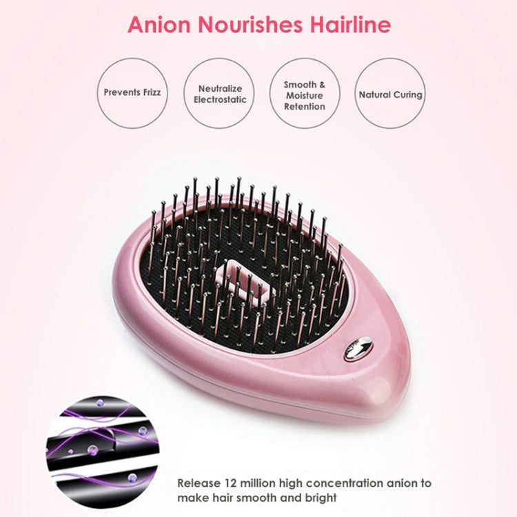 Portable Electric Hair Ionic Brush Hair Straightener Brush Negative Ion Comb Anti-static Massage Mini Straight Hair comb, Pink, Green