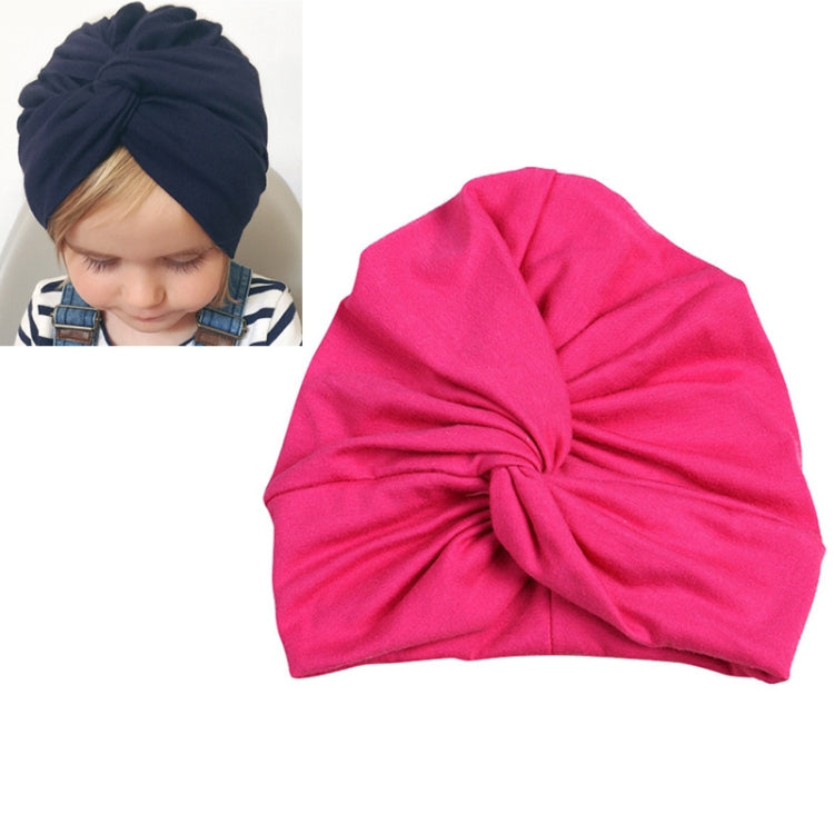 Baby Hat Cotton Soft Turban Knot Summer Bohemian Kids Girls Newborn Cap, Yellow, Green, Navy Blue, Gray, Light Green, Pink, Rose Red, Dark Purple